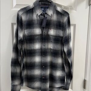 Tommy Hilfiger Men's Black and White Checkered Shirt